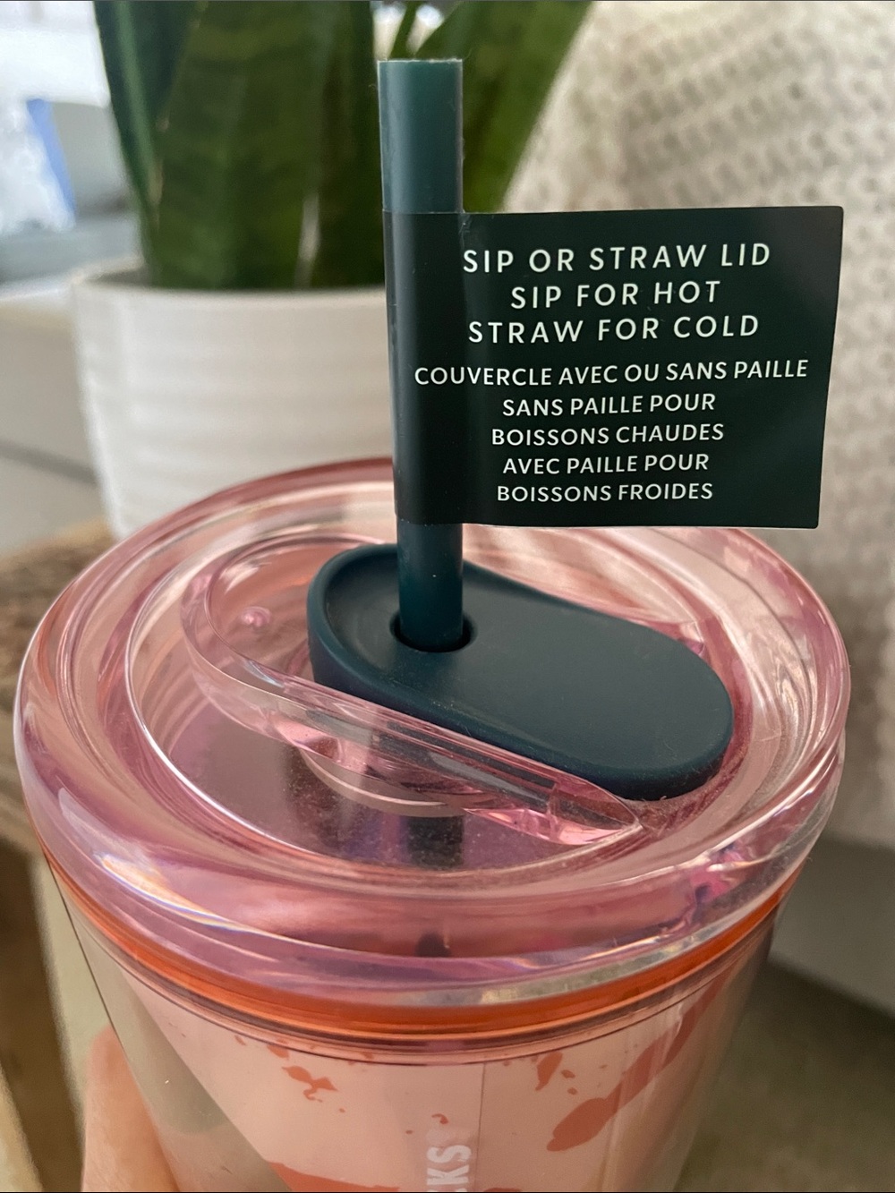 Starbucks Pink and Coral Iridescent Abstract Tumbler with Dark Straw - Picture 4 of 5
